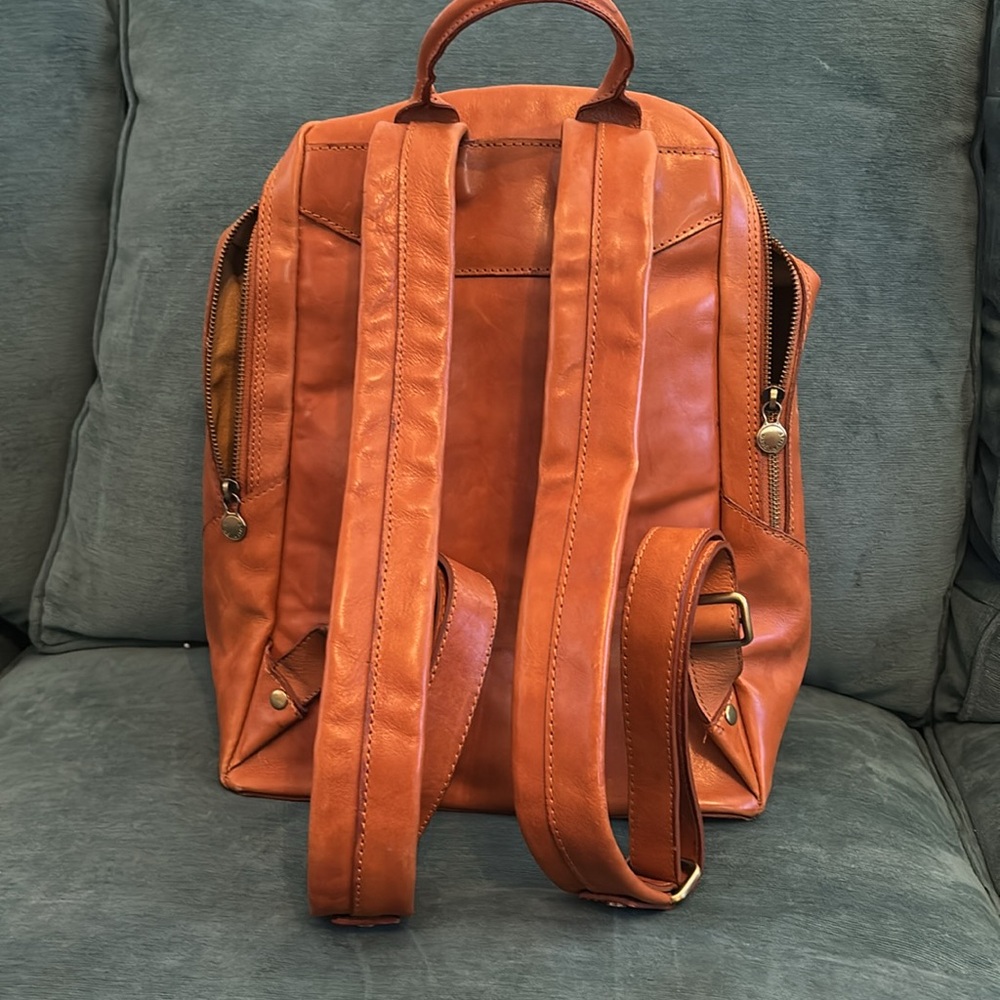 Backpack Cognac Italian Leather - Picture 2 of 3
